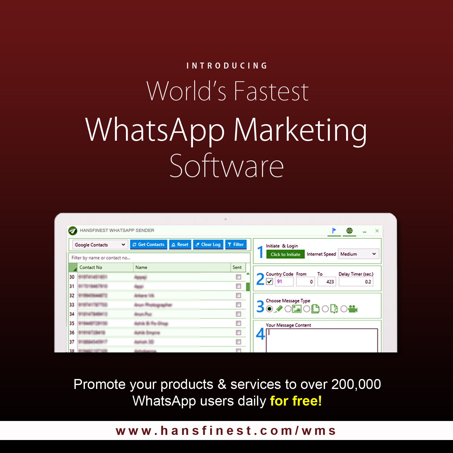 WhatsApp Marketing tool for WhatsApp Mass Sender Software